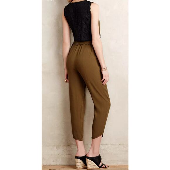 Leifsdottir by Anthropologie Olive Green Wrap Jumpsuit Size 0P - Picture 3 of 7